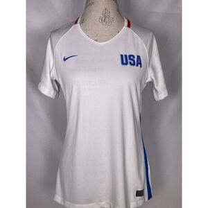 USWNT NIKE 2016 Olympics Team USA Soccer Home White Jersey Women''s LARGE